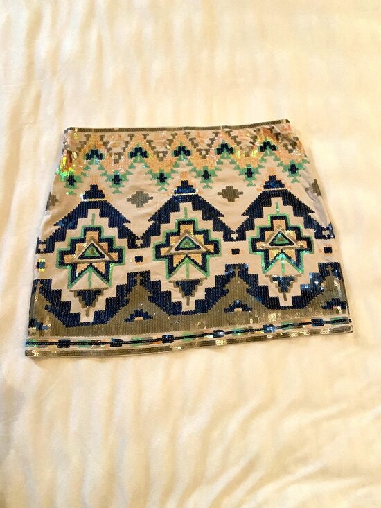 Express Aztec Sequin Mini Skit - Picture 8 of 11